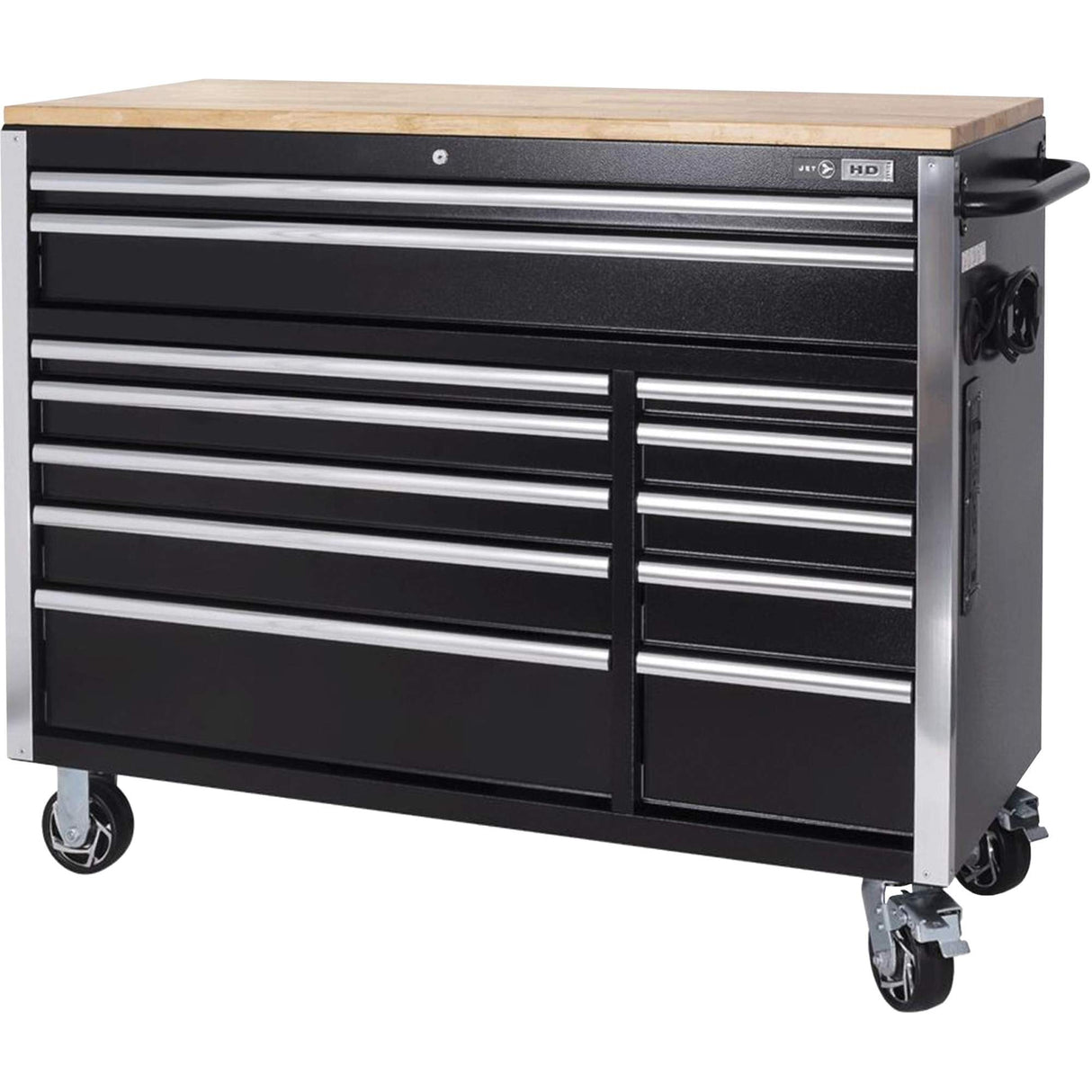 HDRC5212 HD Series Roller Cabinet, 12 Drawers, 51-1/4" W x 21" D x 40-3/10" H, Black