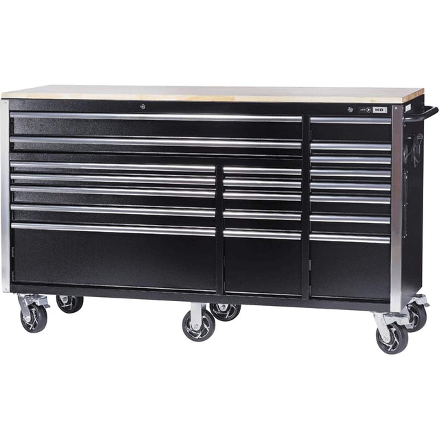 HDRC7220 HD Series Roller Cabinet, 20 Drawers, 72" W x 24" D x 42-3/10" H, Black
