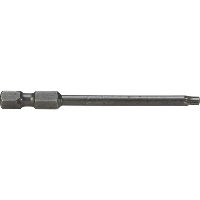 Torx Power Drive Bit, T-10 Tip, 1/4" Drive Size, 6" Length