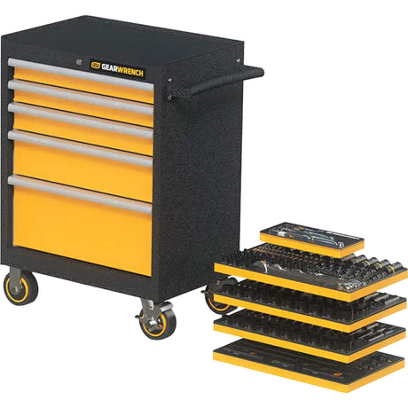 Mechanics Tool Set in Modular Foam Trays with Storage Unit, 247 Pieces
