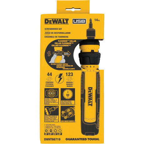 14-Piece Cordless Screwdriver Set with FLEXDRIVE™ Control, 4 V, 44 in-lbs/5 Nm Max. Torque