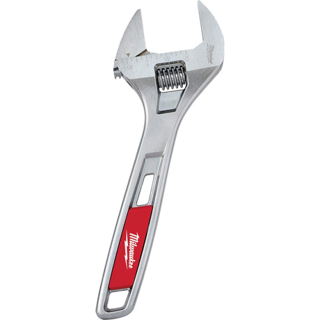 Wide Jaw Adjustable Wrench, 8" L, Chrome