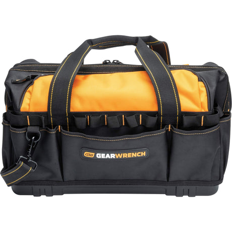 Professional 20" Tool Bag, Nylon, 33 Pockets, Black/Orange