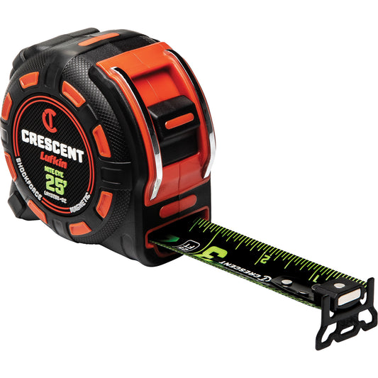 Shockforce™ NITE EYE Magnetic Tape Measure, 1-1/4" x 25', SAE Graduations