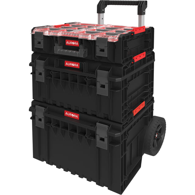 Arx™ 3-Piece Modular Starter Kit, 19"/15-1/5" W x 23"/25-1/5") D x 26"/6-4/5"/12-3/5" H, Black/Red