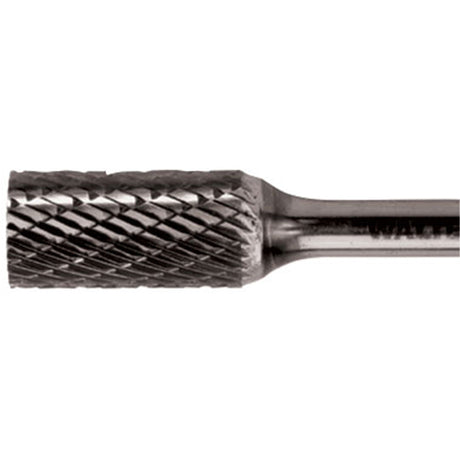 Double Cut Cylindrical Carbide Burr, 3/8" Dia., 1/4" Shank, 3/4" Depth of Cut