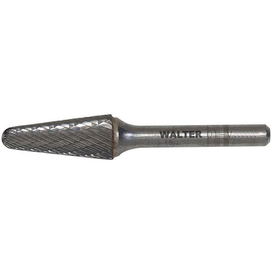 Double Cut Cone Carbide Burr, 1/2" Dia., 1/4" Shank, 1-1/8" Depth of Cut