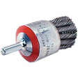 Mounted Knot-Twisted Wire Brush, 1-1/8" Dia., 0.02" Wire Dia., 1/4" Shank
