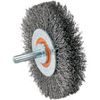 Mounted Wire Brush, 1-3/8" Dia., 0.008" Fill, 1-1/4" Arbor