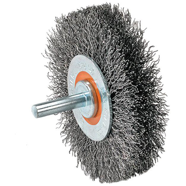 Mounted Crimped Wire Wheel, 1-3/8" Dia., 0.008" Fill