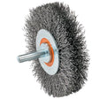 Mounted Crimped Wire Wheel, 2" Dia., 0.0118" Fill