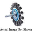 Mounted Knot-Twisted Wire Wheel, 2-3/4" Dia., 0.02" Fill, 5/8"-11 Arbor, Steel