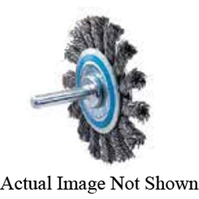 Mounted Knot-Twisted Wire Wheel, 2-3/4" Dia., 0.02" Fill, 5/8"-11 Arbor, Steel