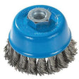 Knot-Twisted Wire Cup Brush, 3" Dia. x M10x1.25 Arbor