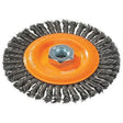 Stringer Bead Knotted Wire Brush, 4" Dia., 0.02" Fill, 5/8"-11 Arbor, Steel