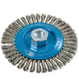 Knot-Twisted Stringer Bead Wire Wheel, 5" Dia., 0.02" Fill, 5/8"-11 Arbor, Aluminum/Stainless Steel