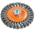 Wide Knotted Wire Wheel Brush, 4-1/2" Dia., 0.02" Fill, 5/8"-11 Arbor, Steel