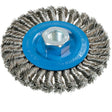 Wide Knotted Wire Wheel Brush, 4-1/2" Dia., 0.02" Fill, 5/8"-11 Arbor, Aluminum/Stainless Steel