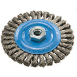 Wide Knotted Wire Wheel Brush, 5" Dia., 0.02" Fill, 5/8"-11 Arbor, Aluminum/Stainless Steel