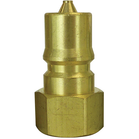 Hydraulic Quick Coupler Plug, 3/8" Dia., Brass