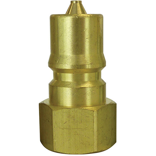 Hydraulic Quick Coupler Plug, 1" Dia., Brass