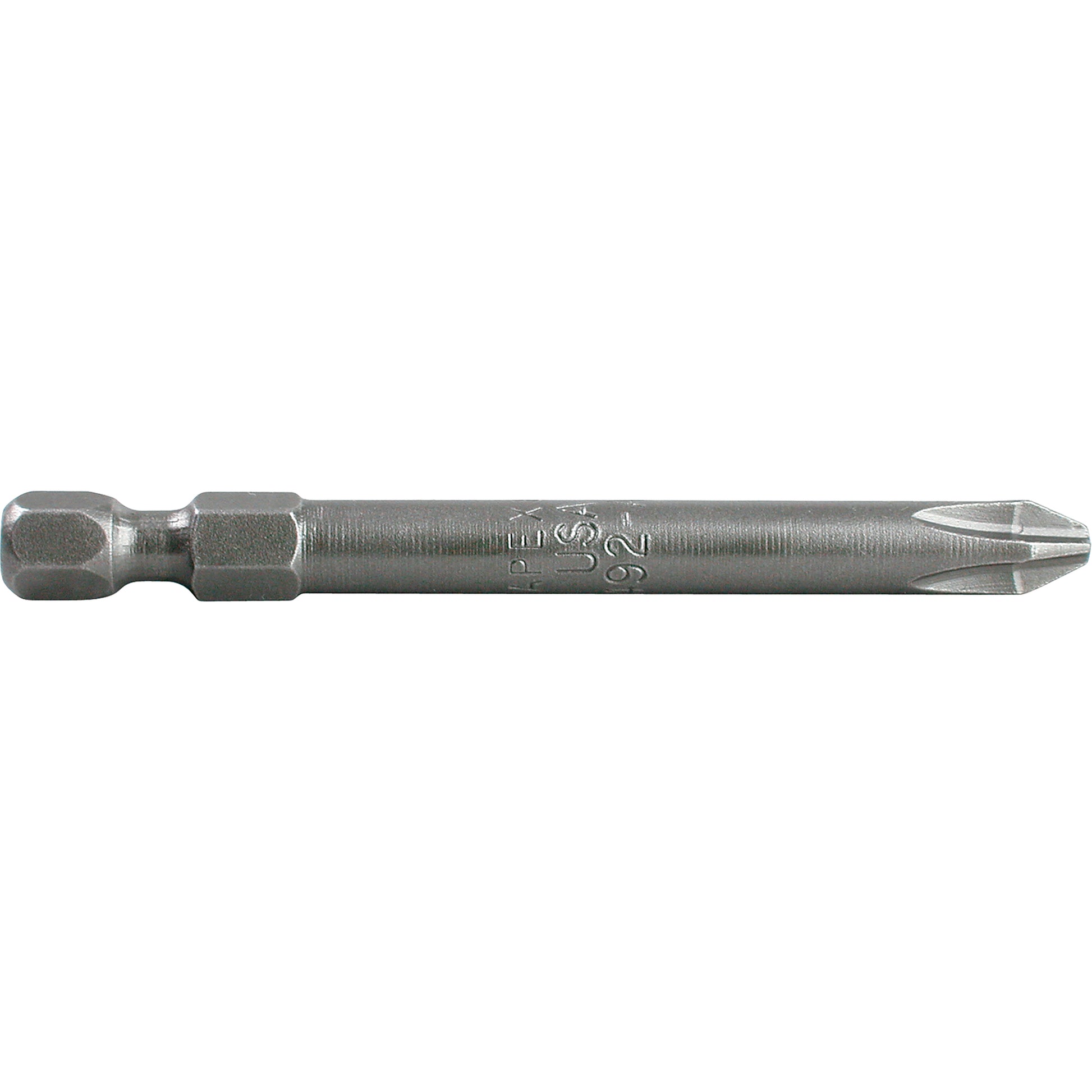 1/4" Phillips Power Drives, Phillips, #2 Tip, 1/4" Drive Size, 7-13/16" Length