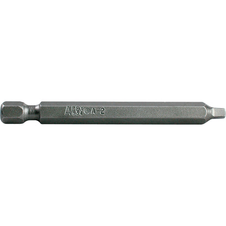 1/4" Square Recess Power Bits, Square, #0 Tip, 1/4" Drive Size, 1-15/16" Length