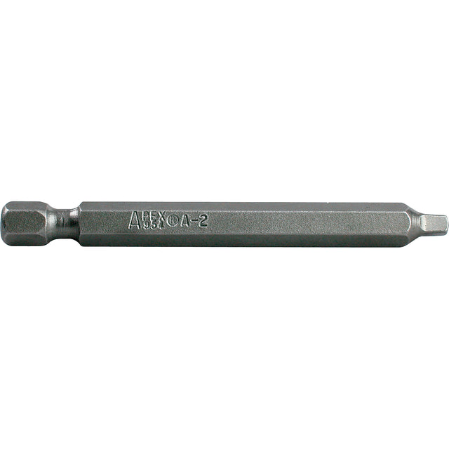 1/4" Square Recess Power Bits, Square, #1 Tip, 1/4" Drive Size, 2-3/4" Length