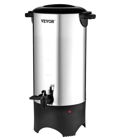 VEVOR Commercial Coffee Urn, 50 Cups Stainless Steel Large Coffee Dispenser, 1000W 110V Electric Coffee Maker Urn For Quick Brewing, Hot Water Urn with Detachable Power Cord for Easy Cleaning, Silver VEVOR