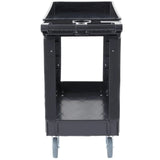 VEVOR Utility Service Cart, 2 Shelf 550LBS Heavy Duty Plastic Rolling Utility Cart with Swivel Wheels, Medium Lipped Shelf, Ergonomic Storage Handle for Warehouse/Garage/Cleaning/Office VEVOR
