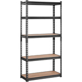 VEVOR Storage Shelving Unit, 5-Tier Adjustable, 2000 lbs Capacity, Heavy Duty Garage Shelves Metal Organizer Utility Rack, Black, 30" L x 12" W x 60" H for Kitchen Pantry Basement Bathroom Laundry VEVOR