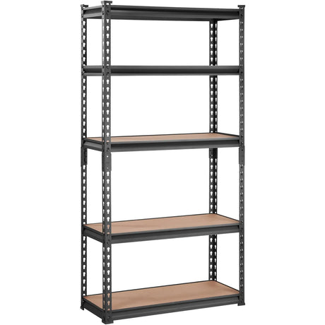 VEVOR Storage Shelving Unit, 5-Tier Adjustable, 2000 lbs Capacity, Heavy Duty Garage Shelves Metal Organizer Utility Rack, Black, 30" L x 12" W x 60" H for Kitchen Pantry Basement Bathroom Laundry VEVOR