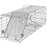 VEVOR Live Animal Cage Trap, 24" x 8" x 8" Humane Cat Trap Galvanized Iron, Folding Animal Trap with Handle for Rabbits, Stray Cats, Squirrels, Raccoons, Groundhogs and Opossums VEVOR