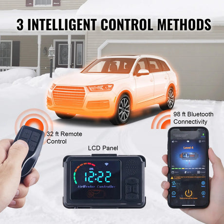 VEVOR 8 KW Diesel Air Heater, Bluetooth App Control All-on-one Diesel Heater with Automatic Altitude Adjustment, Remote Control and LCD, Portable Parking Heater for RV Trailer Camper Van Boat Vevor