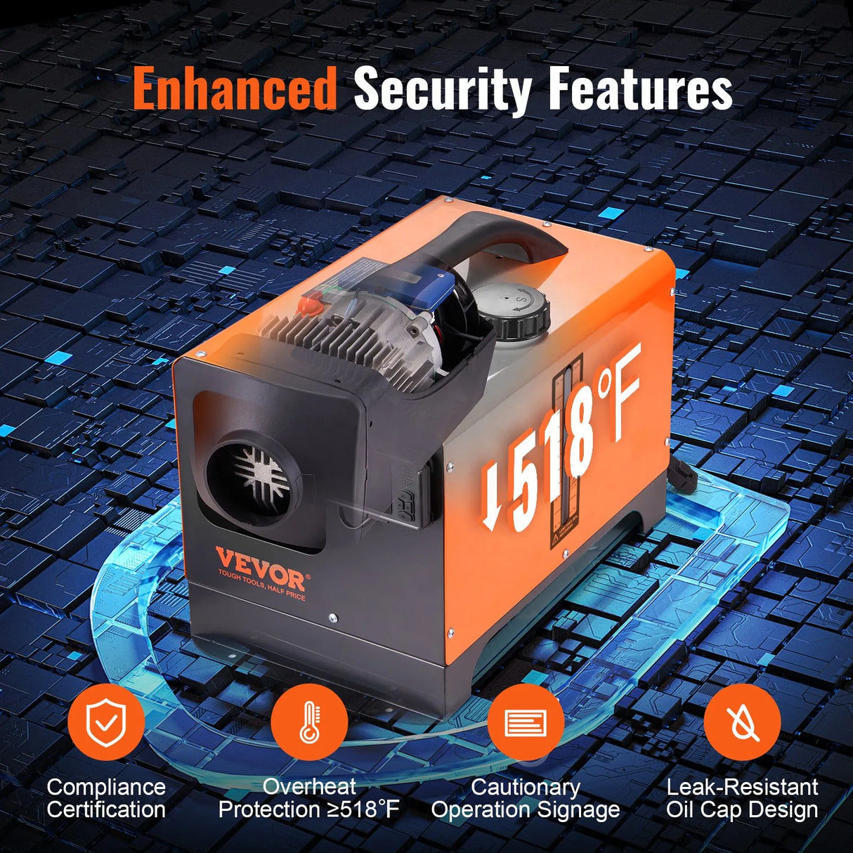 VEVOR 8 KW Diesel Air Heater, Bluetooth App Control All-on-one Diesel Heater with Automatic Altitude Adjustment, Remote Control and LCD, Portable Parking Heater for RV Trailer Camper Van Boat VEVOR