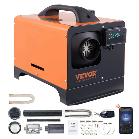 VEVOR 8 KW Diesel Air Heater, Bluetooth App Control All-on-one Diesel Heater with Automatic Altitude Adjustment, Remote Control and LCD, Portable Parking Heater for RV Trailer Camper Van Boat VEVOR