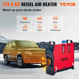 VEVOR 8KW Diesel Air Heater Muffler Diesel Heater 12V 8000W Diesel Parking Heater Remote Control Remote Control with LCD Switch for Car Bus Trucks Motorhome and Boats VEVOR