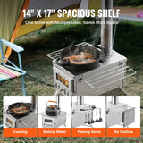 VEVOR Wood Stove, 80 inch, Stainless Steel Camping Tent Stove, Portable Wood Burning Stove with Chimney Pipes & Gloves, 700in³Firebox Hot Tent Stove for Outdoor Cooking and Heating with 8 Pipes VEVOR