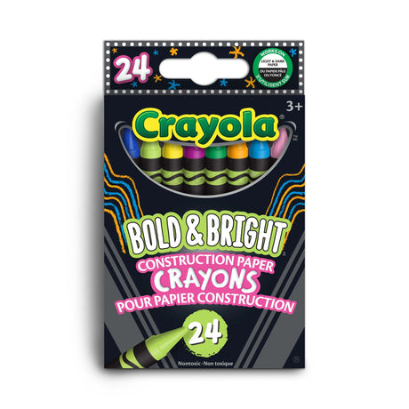 Crayola Bold & Bright Construction Paper Crayons, 24 Count (Case of 12)
