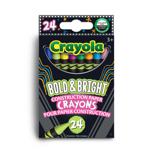 Crayola Bold & Bright Construction Paper Crayons, 24 Count (Case of 12)