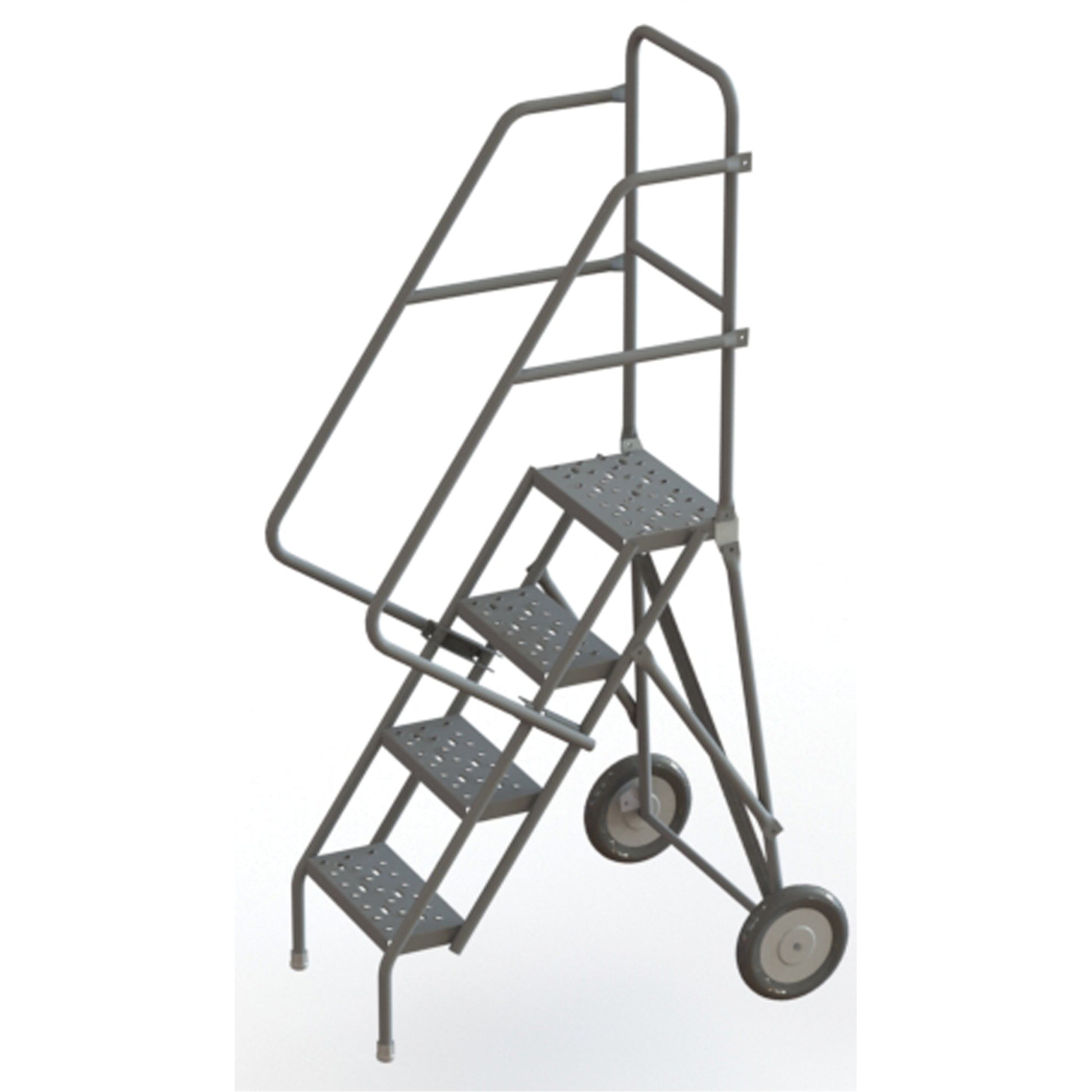 Steel Rolling Ladder, 4 Steps, 16" Step Width, 40" Platform Height, Steel