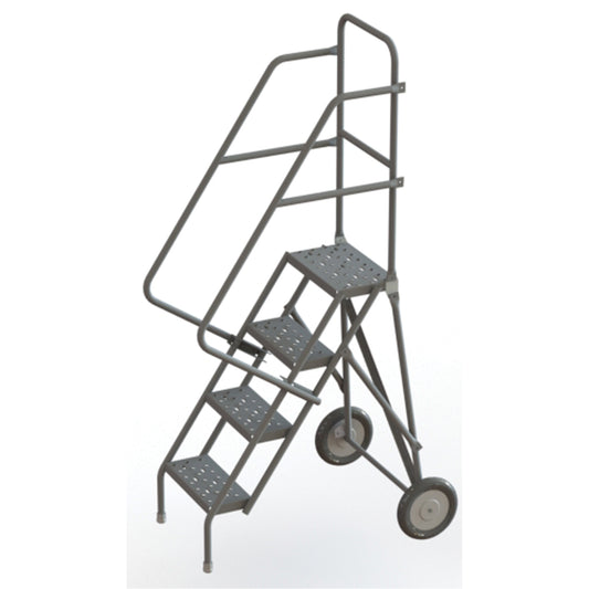 Steel Rolling Ladder, 4 Steps, 16" Step Width, 40" Platform Height, Steel