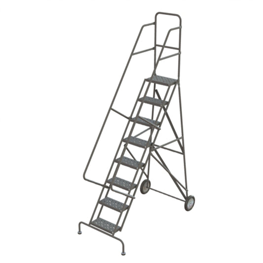 Steel Rolling Ladder, 8 Steps, 16" Step Width, 80" Platform Height, Steel