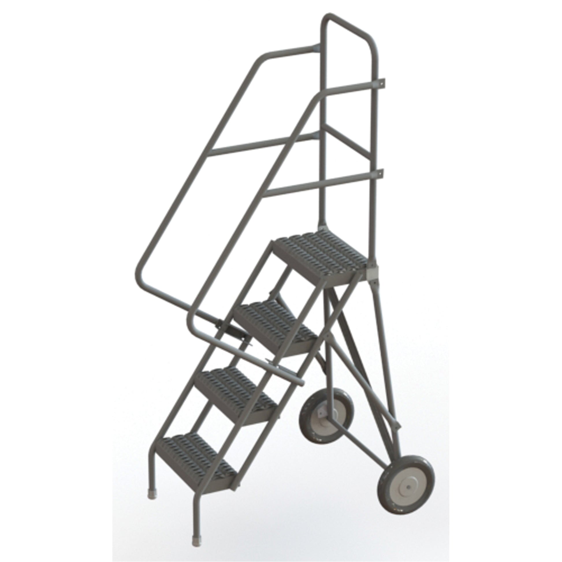 Rolling Ladder, 4 Steps, Serrated, 40" High