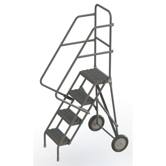 Rolling Ladder, 4 Steps, Serrated, 40" High
