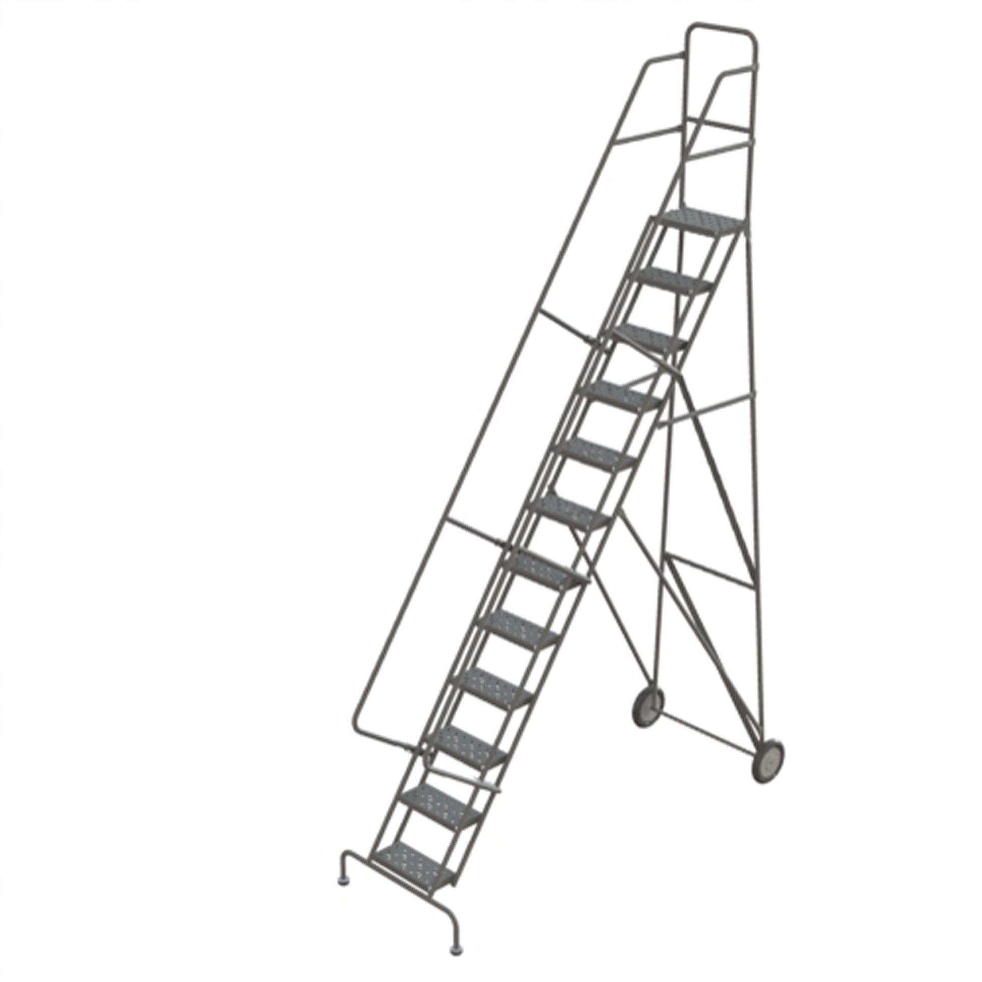 Rolling Ladder, 12 Steps, Serrated, 126" High