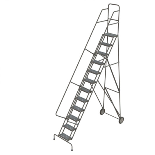 Rolling Ladder, 12 Steps, Serrated, 126" High