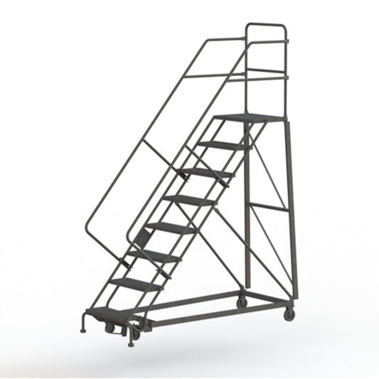 Heavy Duty Safety Slope Ladder, 8 Steps, Perforated, 50° Incline, 80" High