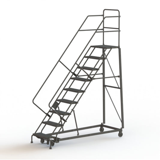 Heavy Duty Safety Slope Ladder, 9 Steps, Perforated, 50° Incline, 90" High