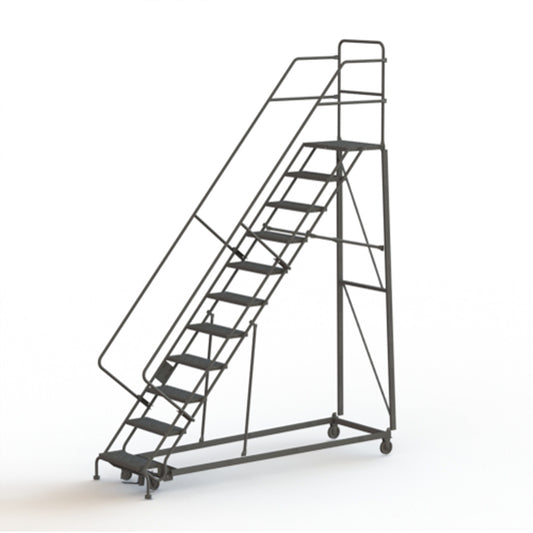 Heavy Duty Safety Slope Ladder, 11 Steps, Perforated, 50° Incline, 110" High